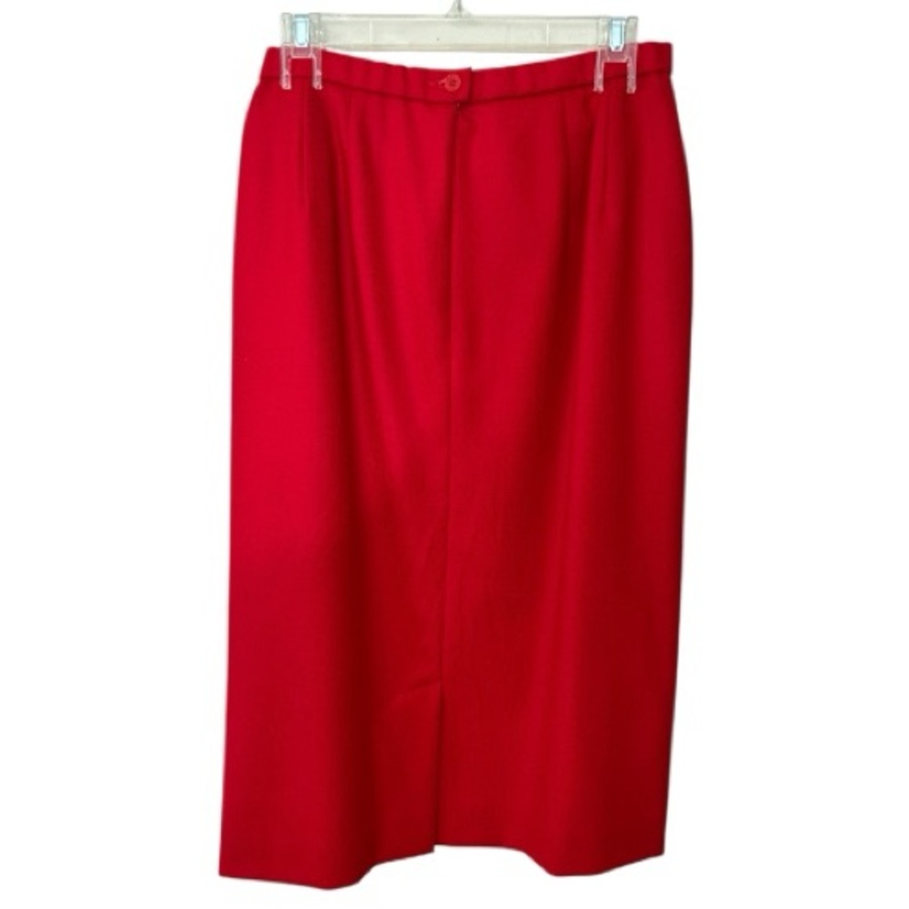 Vintage Pendleton Red Virgin Wool Skirt Suit Set Woolmark Size 10 - Picture 9 of 10
